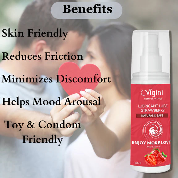 Vigini Intimate Strawberry Lubricant Personal Lube Water Based Gel - 50 ml