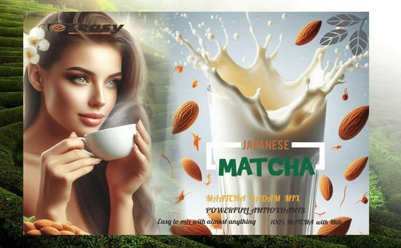 Eteasy Japanese Matcha Sonti Mix Milk Drink Kashmiri Kesar Saffron Mix Powder - 400 gm
