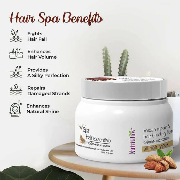 NutriGlow Hair Spa Cream with Keratin Repair Formula - 300 gm