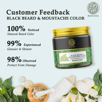 Buddha Natural Beard & Moustache Black Color - 50 gm