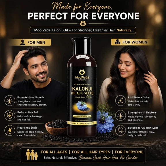 Moolveda Premium Cold Pressed Kalonji Oil - Black - 100 ml