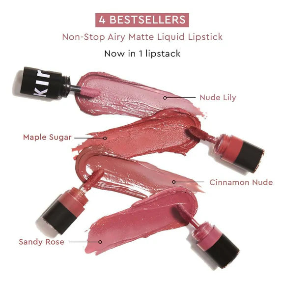 Kiro Four Play Non-Stop Airy Matte Liquid Lip Stack - 6 ml