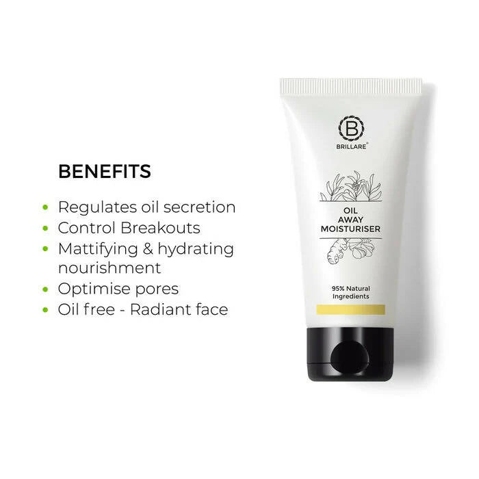 Brillare Oil Away Moisturiser For Oily, Acne Prone Skin - 50 ml