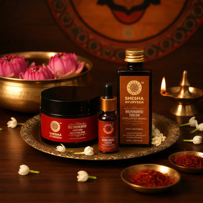 Night Goddess Kit | Red Sandalwood Night Cream 50G + Kumkumadi Thailam 5ML + Nalpamaradi Oil 50ML