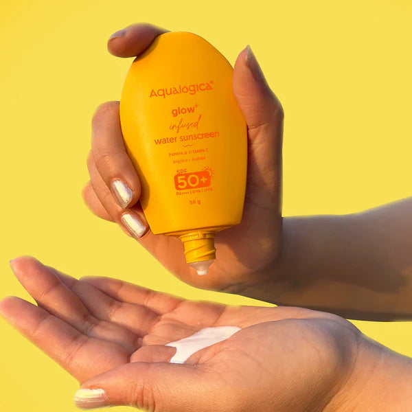 Aqualogica Glow+ Infused Tinted Sunscreen With Papaya & Vitamin C, Protection Against Uva/B, For Glowing & Sun-Safe Skin - 50 gm