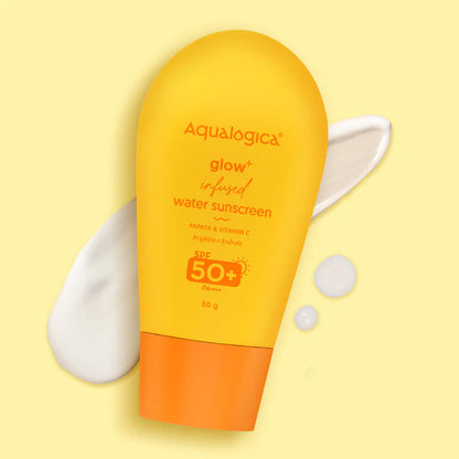 Aqualogica Glow+ Infused Tinted Sunscreen With Papaya & Vitamin C, Protection Against Uva/B, For Glowing & Sun-Safe Skin - 50 gm