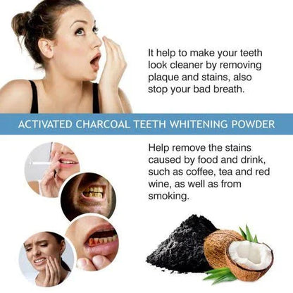 Nuerma Science Activated Charcoal Teeth Whitening Powder with Coconut Shell - 100 gm