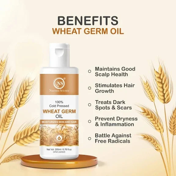 Nuerma Science 100% Cold Pressed Wheat Germ Oil to Moisturize Skin & Hair - 200 ml
