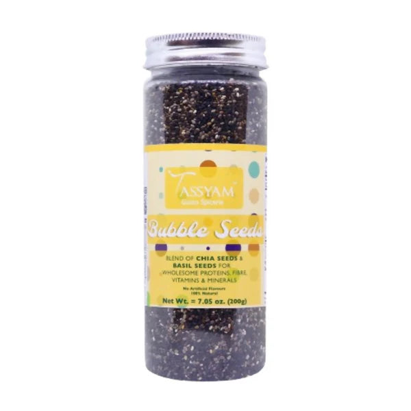 Tassyam Organics Bubble Seeds Mix - Chia & Basil - 200 gm