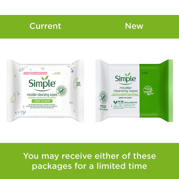 Simple Kind To Skin Micellar Cleansing Wipes - 25 wipes