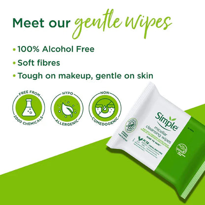 Simple Kind To Skin Micellar Cleansing Wipes - 25 wipes