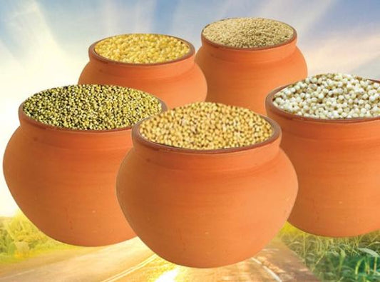 Siridhanyalu Millets - Siridhanya 5 Types Of Unpolished Organic Millets Rice Little, Kodo, Browntop Barnyard & Foxtail - Pack of 5 - 3 kg Each
