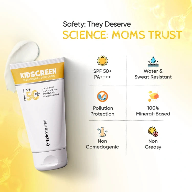 Kidscreen 100% Mineral Sunscreen for Kids SPF 50+ PA++++ (50ml)