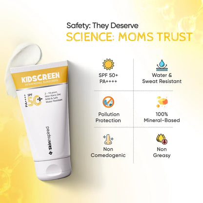 Kidscreen 100% Mineral Sunscreen for Kids SPF 50+ PA++++ (50ml)