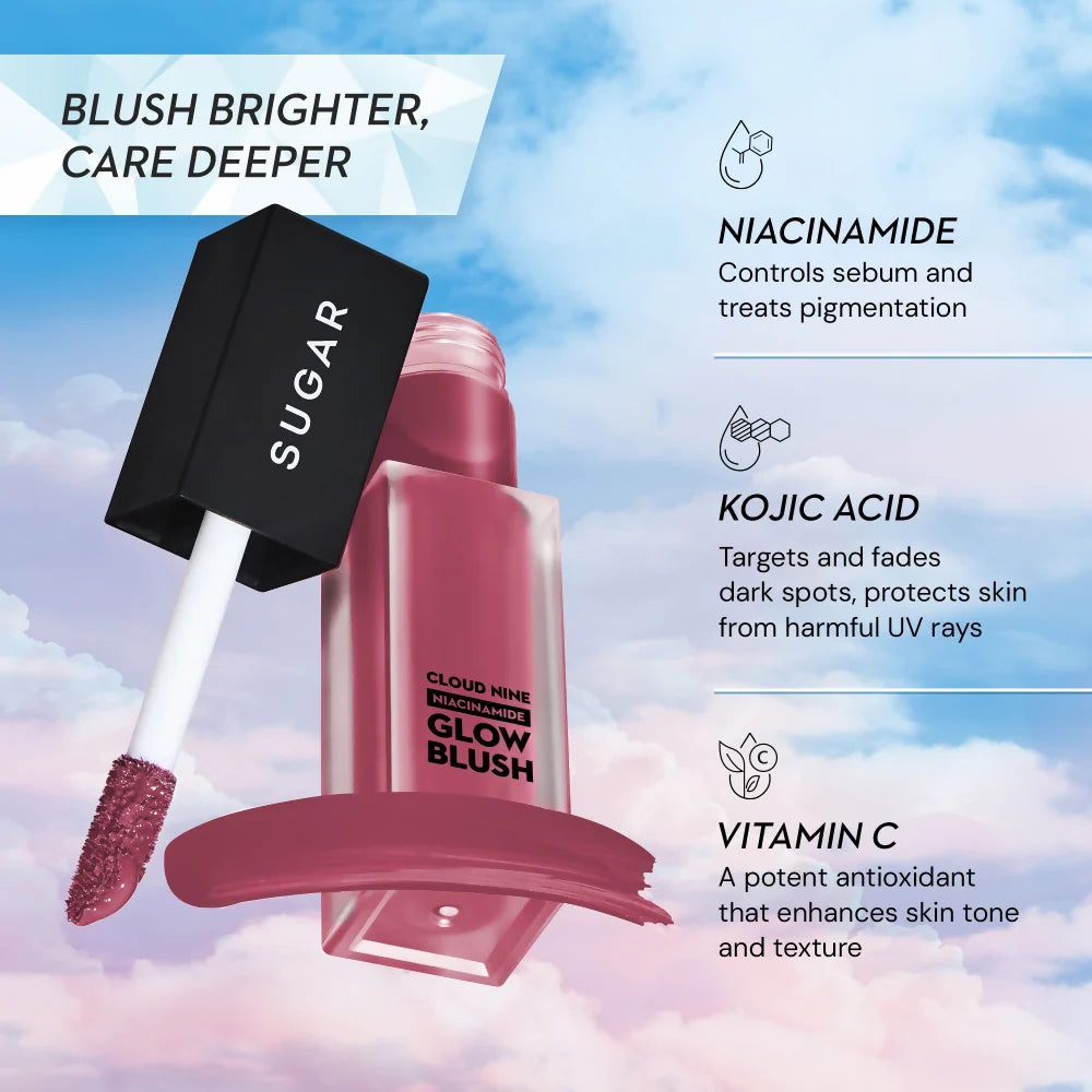 SUGAR Cloud Nine Niacinamide Glow Blush - 05 Bingo Plum - 7.6 ml