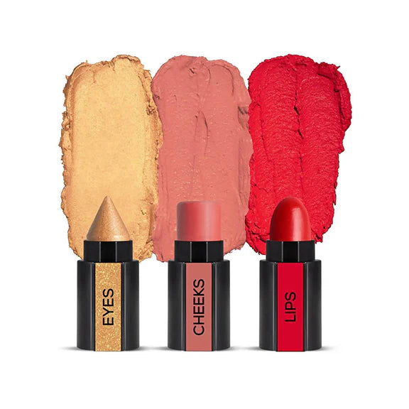 Renee Fab Face Diva 3 in 1 Makeup Stick With Eye Shadow Blush & Lipstick - 4.5 gm