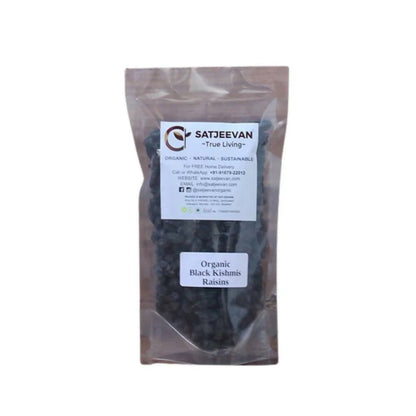 Satjeevan Organic Black Kishmis Raisins - 200 gm