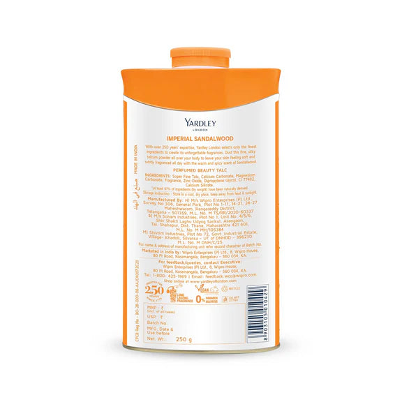 Yardley London Imperial Sandalwood Talc For Women - 250 gm