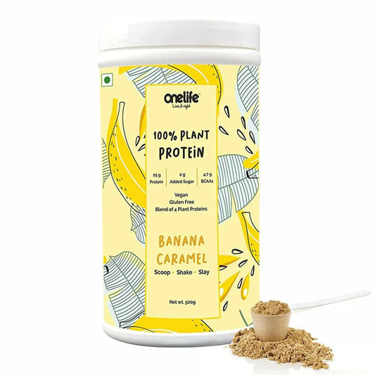 Onelife Plant Protein Banana Caramel - 500 gm