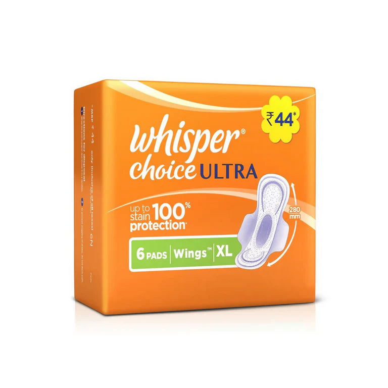 Whisper Choice Ultra Sanitary Pads Large Size - 6 Pieces - XL
