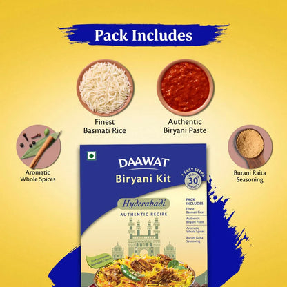 Daawat Biryani Kit Hyderabadi - Authentic Recipe - 334 gm
