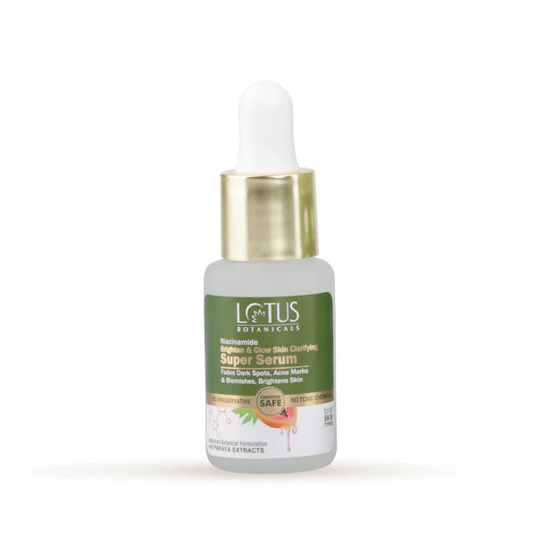 Lotus Botanicals Niacinamide & Papaya Brighten & Glow Skin Clarifying Super Serum - 14 ml