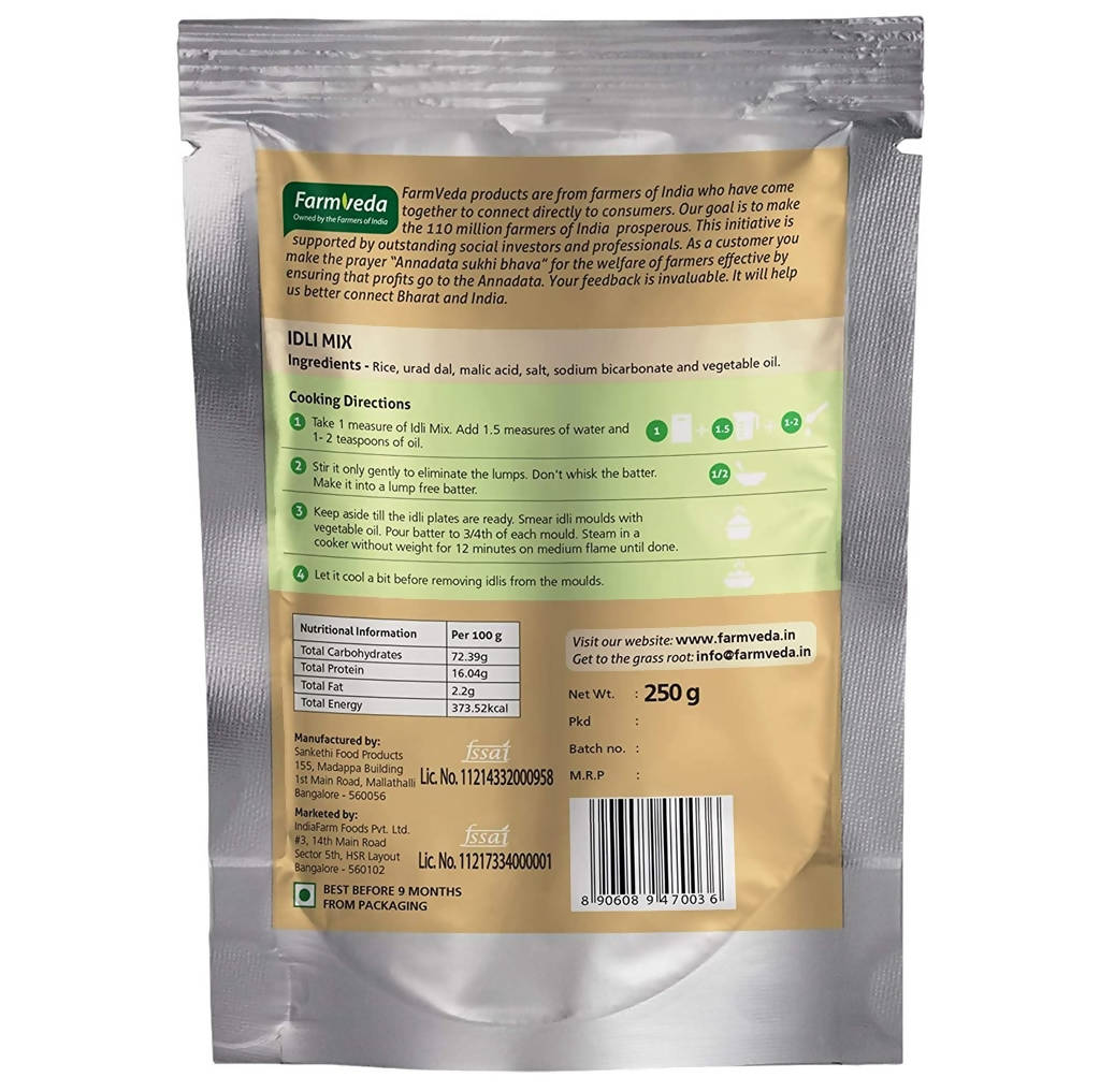 Farmveda Ready To Cook Idly Mix -Pack of 2