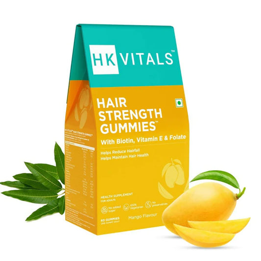HK Vitals Hair Strength Biotin Gummies - Mango Flavor - 60 gummies