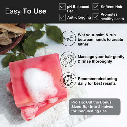Soulflower Sandalwood Geranium Hair Cleansing Bar