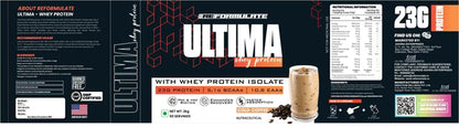 Reformulate Ultima I Whey Protein with Isolate I 23 G Protein I 5.1G BCAA I 10.8 EAA I Pre & Probiotics - Cold Coffee - 2 kg