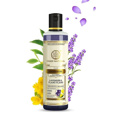 Khadi Natural Lavender & Ylang Ylang massage Oil Paraben & Mineral Oil Free - 210 ml