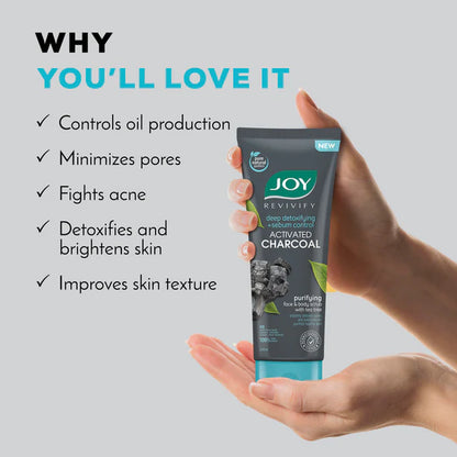 Joy Purifying & Exfoliating Charcoal Face & Body Scrub - 200 gm