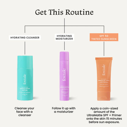 Foxtale Tinted Sunscreen SPF 50 PA++++ & Primer Shade 2 - Medium, Water Resistant with Dry-Touch Finish, Blurs Out Pores