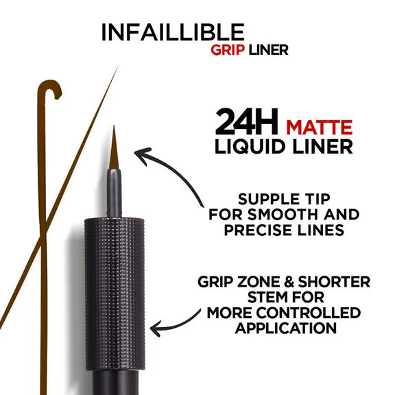 L'Oreal Paris Infaillible Grip 24H Matte Liquid Liner - 03 Brown - 5.7 gm