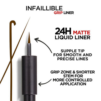 L'Oreal Paris Infaillible Grip 24H Matte Liquid Liner - 03 Brown - 5.7 gm