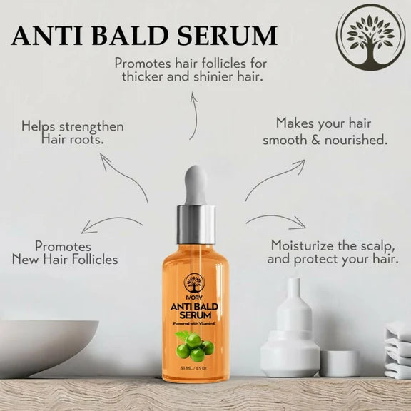 Ivory Natural Bald Serum For Baldness, Hair Thinning And Hair Fall - 55 ml