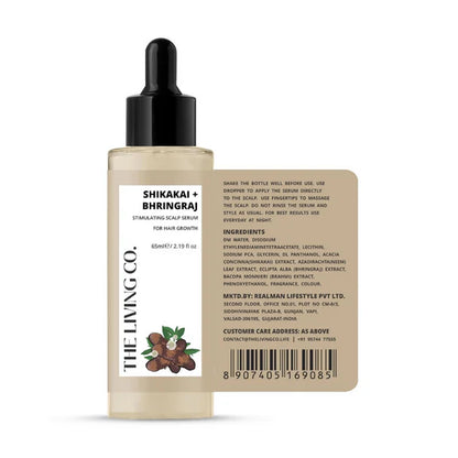 THE LIVING CO. Shikakai + Bhringraj Stimulating Scalp Serum - 65 ml