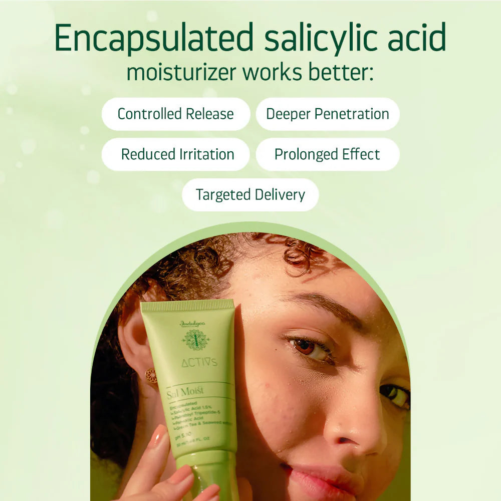 Indulgeo Essentials Sal Moist - Encapsulated Salicylic Acid Acne Healing Face Moisturiser 1.5% - 50 ml