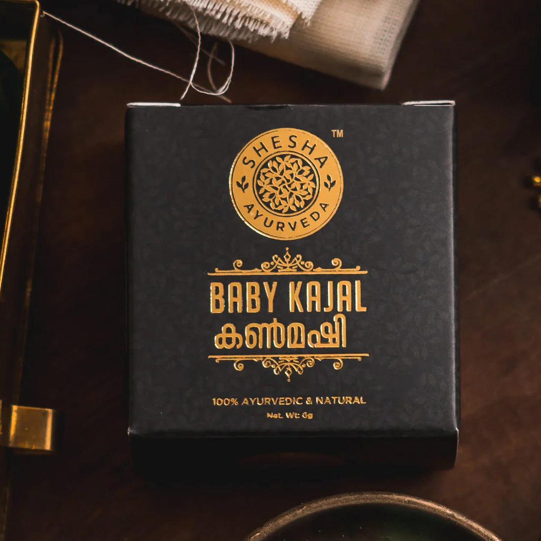 Tear Free Baby Kajal 100% Natural and Ayurvedic - 6G Glass Jar