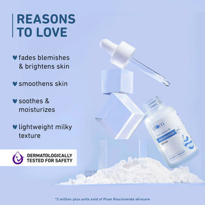 Plum 10% Niacinamide Brightening Face Serum With Rice Water - Fades Blemishes & Dark Spots, Beginner Friendly