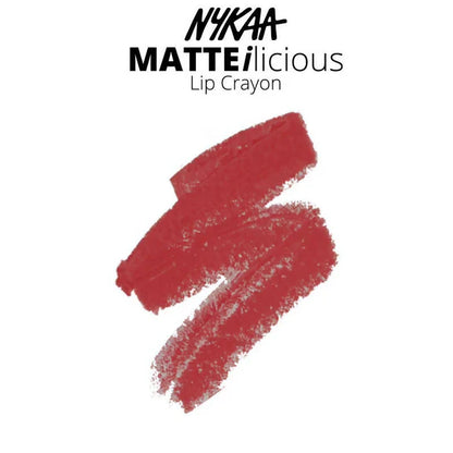 Nykaa Matte-Illicious Lip Crayon Lipstick - Kiss N Tell 06 - 2.8 gm