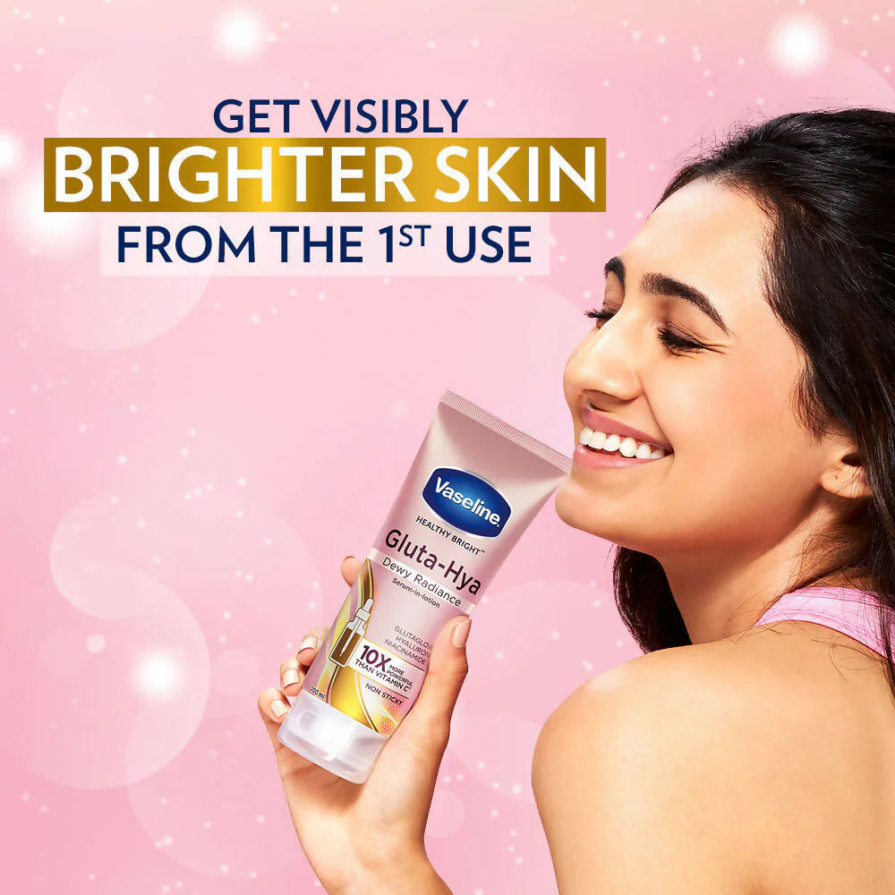 Vaseline Healthy Bright Daily Brightening Body Lotion & Gluta-Hya Dewy Radiance Serum-In-Lotion Combo