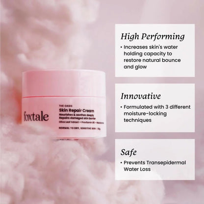 Foxtale Skin Repair Cream With Olive Leaf Extract, Provitamin B5 & Niacinamide