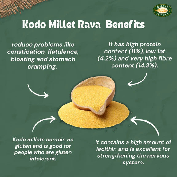 Millet Amma Organic Kodo Millet Rava - 500 gm