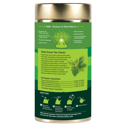 Organic India Tulsi Green Tea Classic Tin - 100 gm