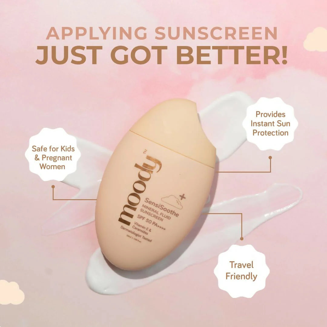 Moody SensiSoothe Mineral Brightening Sunscreen Serum with Ceramides & Rice - 50 ml