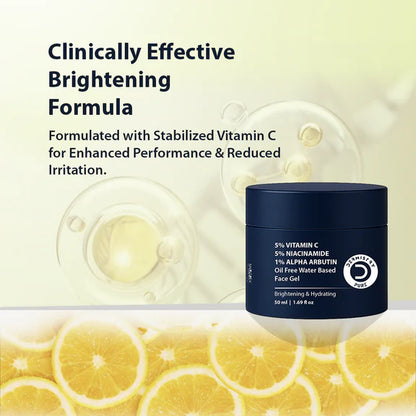 Dermistry Vitamin C Niacinamide Alpha Arbutin Oil Free Water Based Remove Tanning D Tan Detan Skin Dark Spots Removal Face Gel - 50 ml