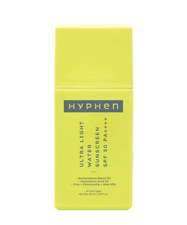 Hyphen By Kriti Sanon Ultra Light Water Sunscreen SPF 50 PA++++ UVA-UVB & Blue Light Protection, No White Cast, For Men & Women - 50 ml