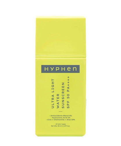 Hyphen By Kriti Sanon Ultra Light Water Sunscreen SPF 50 PA++++ UVA-UVB & Blue Light Protection, No White Cast, For Men & Women - 50 ml