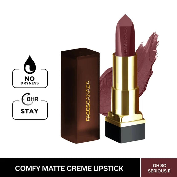 Faces Canada Comfy Matte Creme Lipstick - Oh So Serious 11 - 4.2 gm